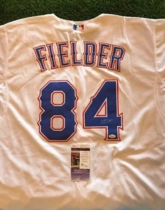 PRINCE FIELDER TEXAS RANGERS STUD White SIGNED Jersey JSA/COA - Picture 1 of 7