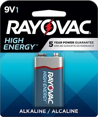 (3) Batería alcalina de alta energía Rayovac 9V, lote de 3, 1 caducidad 11-23, 2 caducidad 2-25 Foto 1 de 4