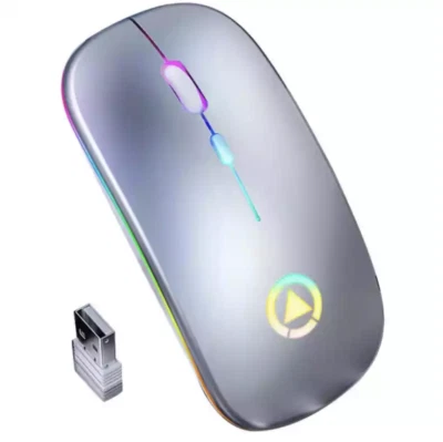 2.4GHz Wireless Optical Mouse USB Rechargeable RGB Cordless Mice For PC Laptop - Image 1 of 4