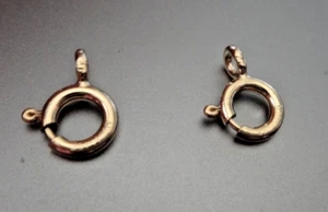 TWO 14K Gold Filled 8 mm Open Spring Ring Clasps to hang charms or fix jewelry - Picture 1 of 2