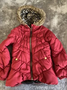 Weather Tamer Girls puffer coat size 10-12 Burgundy Red - Repairable - Picture 1 of 10