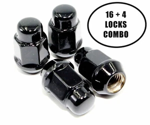 20 14x1.5 Black Acorn Lug Nuts Wheel Locks Combo Cadillac CTS CTSV - Picture 1 of 2