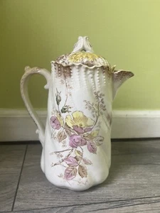 ANTIQUE EARLY 19c BURROUGHS & MOUNTFORD TRENTON CHOCOLATE COFFEE POT - Picture 1 of 1