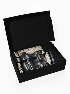 Funny Cat T-Shirt, Black Cotton, Size 2XL and Tumbler, Bad Kitty Mugshot Design - Picture 1 of 9