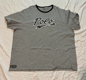 POLO RALPH LAUREN HERREN GEBRAUCHTES T-SHIRT GRAU/MARINEBLAU 3XLT - Bild 1 von 2