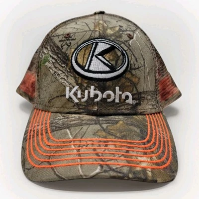 Kubota Tractors Realtree Xtra Camo Hat Adjustable Orange Snapback Trucker Cap - Image 1 of 4