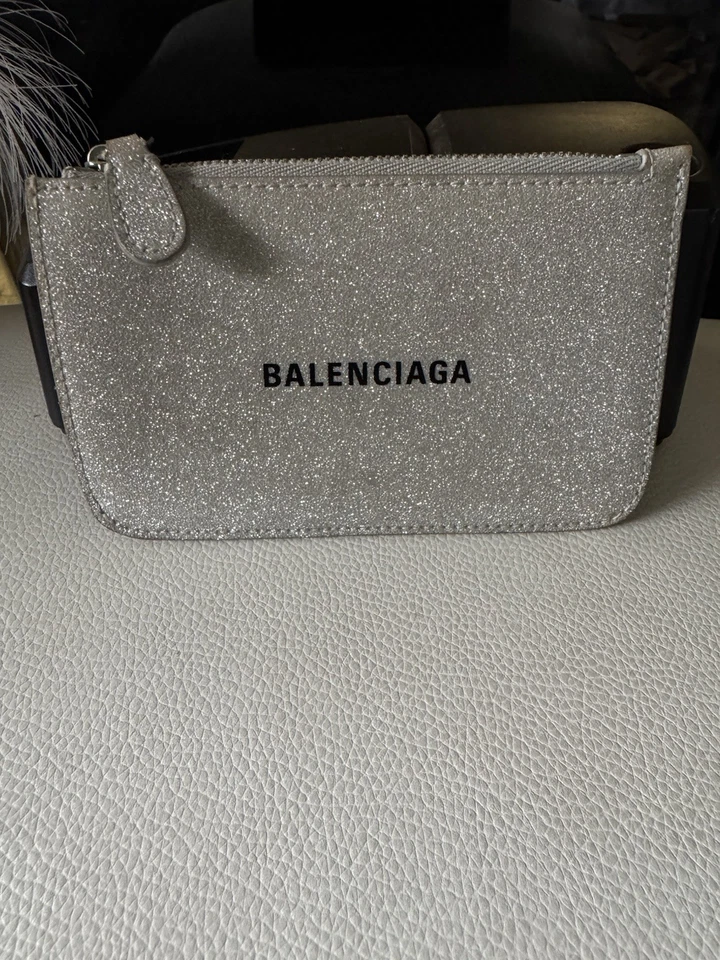 Balenciaga 硬币盒卡套亮片银色 — 第 1/4 张图片