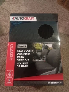 2 AutoCraft 2 Woven Seat Cover Classic Ac221562067b Color Is Black - Picture 1 of 12