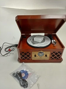 Zennox D3939 Retro Music System CD Player AUX FM AM Turntable Tested Collector - Picture 1 of 9