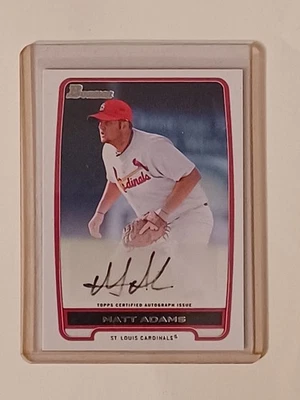 2012 Bowman Matt Adams Signed Card -Topps Certified Autographed Cardinals#BPA-MA - Изображение 1 из 2