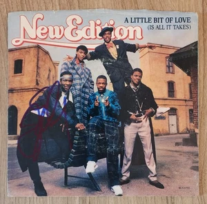 Bobby Brown Signed New Edition - A Little Bit Of Love 7" Vinyl Record RAD - Picture 1 of 1