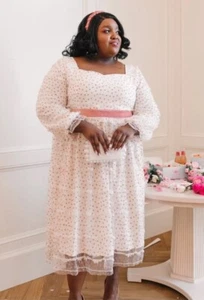 Ivy City Co Plus Size 5X Velvet Hearts Mesh Overlay Dress NWOT - Picture 1 of 6
