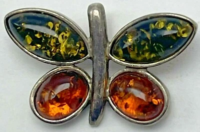Colgante Mariposa Figura Ámbar Báltico Plata Esterlina Polonia Foto 1 de 4