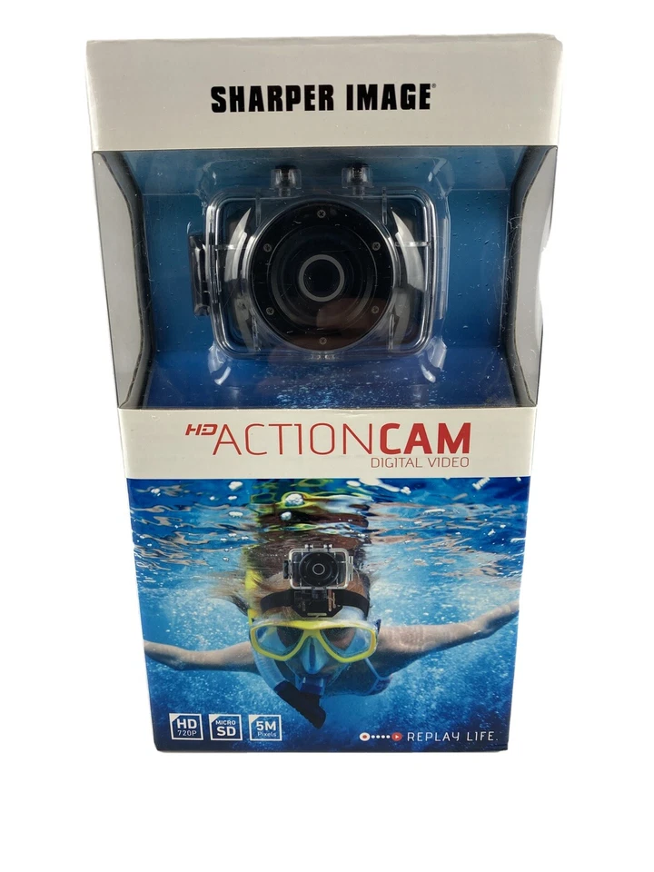 SHARPER IMAGE HD ACTION CAMERA BUNDLED WATERPROOF CASE SVC355 New Open Box. (B2) - Image 1 of 4