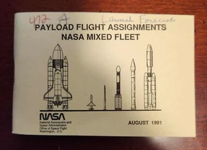 NASA Payload Flight Assignments NASA Mixed Fleet Booklet - August 1991 - Picture 1 of 2