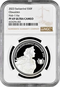 Switzerland 50 francs 2023, NGC PR69 UC, "Obwalden Shooting Festival" - Picture 1 of 2
