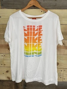 Nike Gilbert Baker T Shirt Womens 2XL Retro Color Limited edition White New XXL - Picture 1 of 6