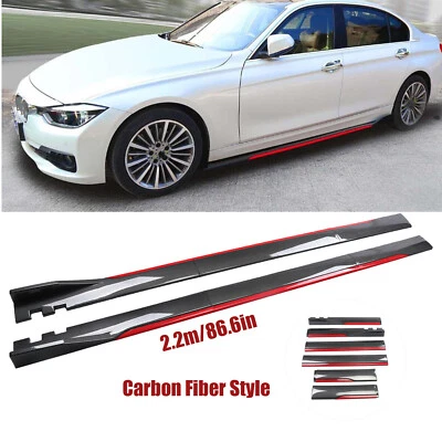 For BMW E90 E92 E93 06+ Carbon Fiber Side Skirt Extension Spoiler Splitter — 第 1/4 张图片