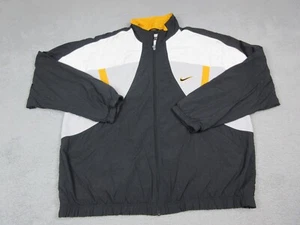 VINTAGE Nike Jacket Boys Extra Large Black Lightweight Full Zip Big Swoosh Logo - Picture 1 of 14