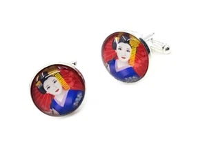 Geisha Girl Cufflinks - Picture 1 of 1