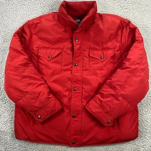 Vintage Polo Ralph Lauren Down Jacket Men XL Western Yoke Quilted Puffer Snap - Picture 1 of 12