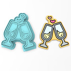 Champagne Glass Cookie Cutter & Stamp | Cheers Celebrate Toast Alcohol Wedding