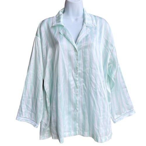 Pigiama CHRISTIAN DIOR per Neiman Marcus top donna M raso a righe bordo pizzo