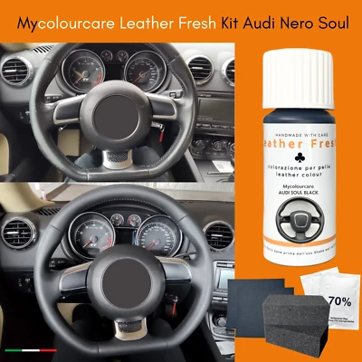 Kit Rinnova Colore Volante Pelle Audi NERO SOUL Ritocco Interni Avant S Line - Image 1 of 4