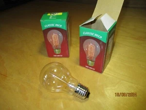 2x Classic Deo 60W E27 Glühlampe Kohlefaden Carbonlampe NEU - Picture 1 of 3