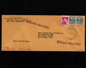 OPC 1960 St Paul MN SD Chicago Rock Island & Pacific Rwy Co. Perfin RI R75 47176 - Imagen 1 de 3