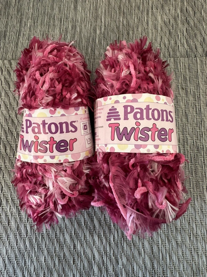 Vintage Yarn Patons Twister # 5408 Pink Power 50g Made in Canada