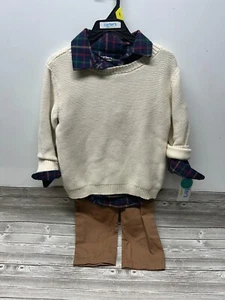 Carter's-Child of Mine Toddler Boy-Sweater-Flannel-Khakias , 3 Piece (3T) - Picture 1 of 2