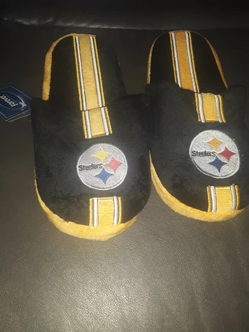 Authentic mens NFL Pittsburgh Steelers Team Logo Slide Slippers new S bag57 Cover
