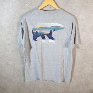 Vintage Columbia Polar Bear Sportswear T-Shirt Herren Large grau Logo sportlich - Bild 1 von 7