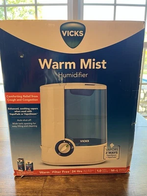 Vicks Warm Mist Humidifier 1 Gallon Filter-Free Medium to Large Room – Used - Image 1 of 3