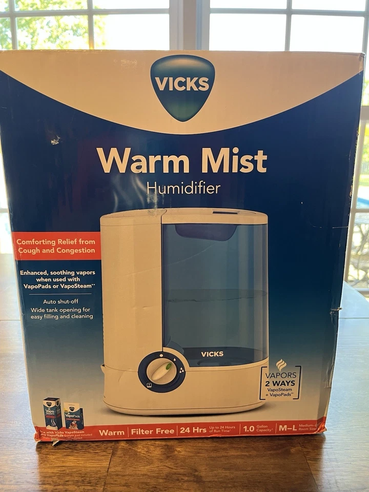 Humidificador de niebla cálida Vicks 1 galón sin filtro habitación mediana a grande - usado Foto 1 de 3
