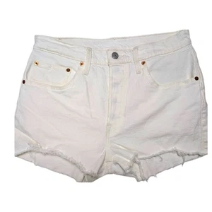 Levi's 501 Original Highrise pantaloncino donna taglio 2,5 cuciture interne bottoni mosca taglia 30 - Foto 1 di 11