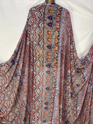 CHEAPEST FABRICS UK * NEU * Chiffon Georgette Azteken Blumen Panel Print Kleid/Handwerk Stoff * KOSTENLOSER VERSAND *