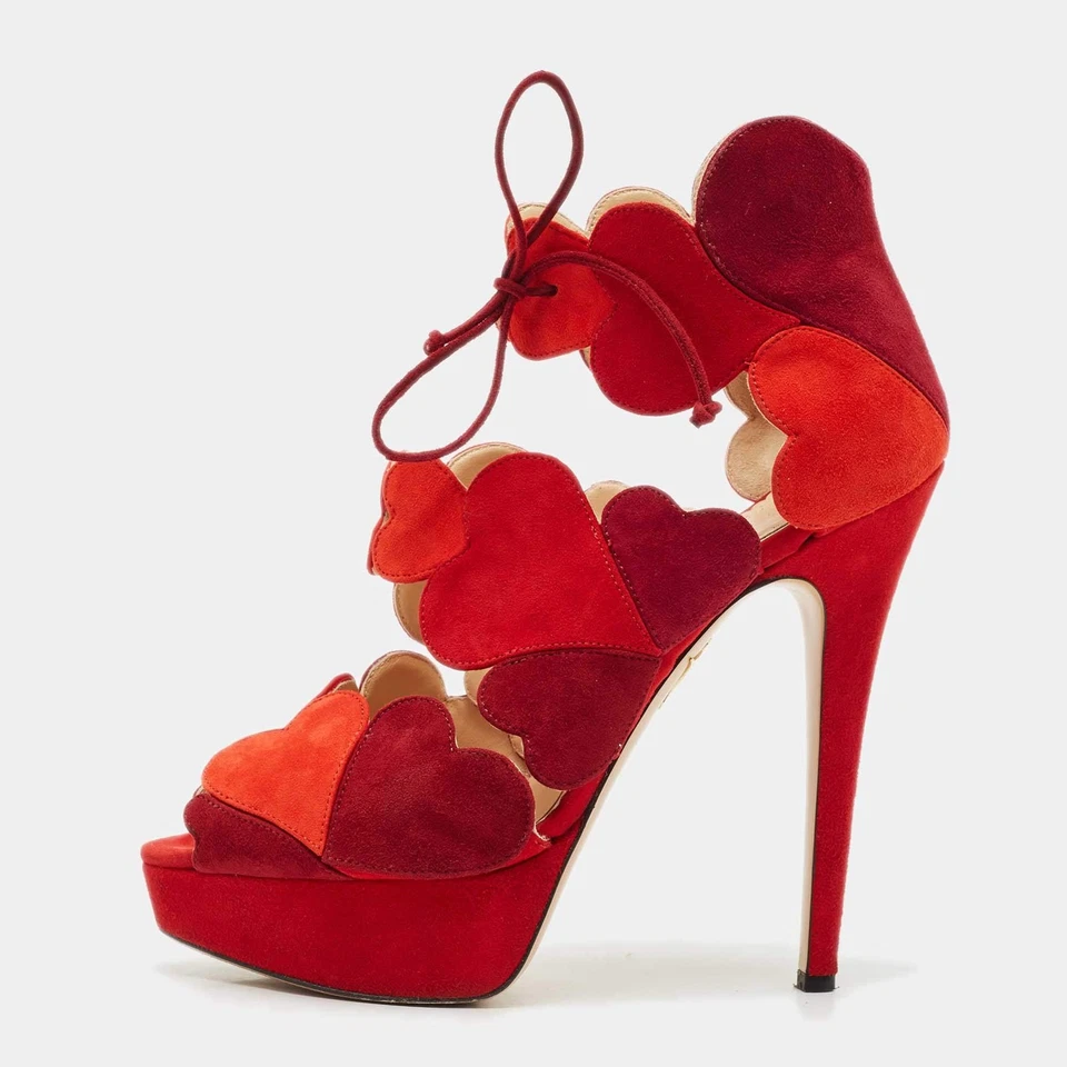 Sandálias plataforma Charlotte Olympia multicoloridas de camurça tamanho 39 - Imagem 1 de 4