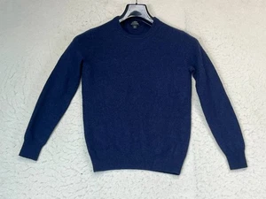 J Crew Blue Crewneck Pullover Sweater 100% Cashmere Blue Size XS Measurements - Picture 1 of 12