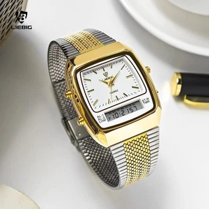 LIEBIG Luxury Dual Display Quartz Watch for Men Women Waterproof Sport Wristwatc - Picture 1 of 15