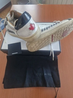 Scarpe Dsquared2 Tg. 43  Usate / buone condizioni  Bianco/Marrone  - Immagine 1 di 4