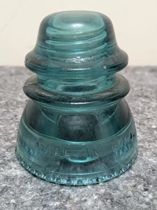 Vintage Aqua (Blue/Green) Hemingray 42 Electrical Glass Insulator USA Excellent - Picture 1 of 8