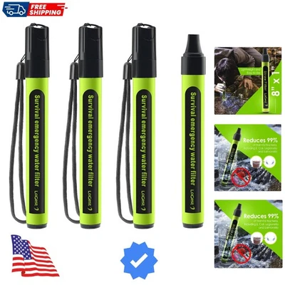 Paquete de 4 pajitas de filtro de agua portátiles - purificación de emergencia para senderismo y viajes Foto 1 de 4