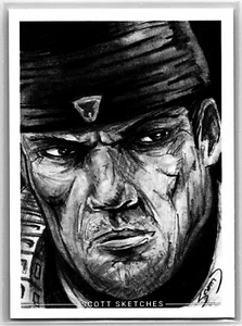 Marcus Fenix Gears of War Sketch Card Scott Sketches Trading Card Print Fan Art - Picture 1 of 2
