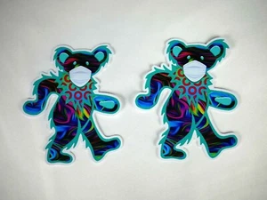 2 The Grateful Dead Dancing Bear Aufkleber 3,75" GD Pandemie Bär Jerry Bear - Bild 1 von 3