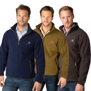 Men's Half Zip Fleece Winter Country Jumper Embroidered Sweater Men Rydale - Picture 1 of 5