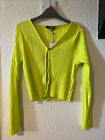 ALMOST 50% Off! Misguided summer top/cardi 14/Large Lime green/yellow