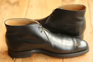 Crockett & Jones Tetbury Black Leather Chukka Boots Shoes Mens UK 7 E US 8 EU 41 - Picture 1 of 10