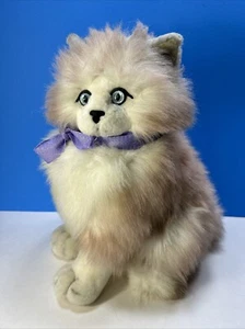 Russ Yomiko Collection by Russ Stuffed Persian Cat Kitten Blue Eyes Sitting 12" - Picture 1 of 13